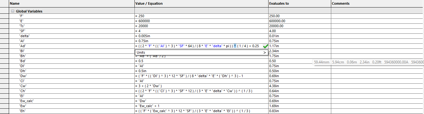 Changing Section A in equation tab